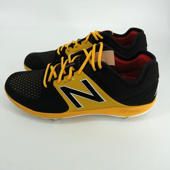 New Balance Men\'s Black Yellow Baseball Metal Cleats Shoes Size 16 New